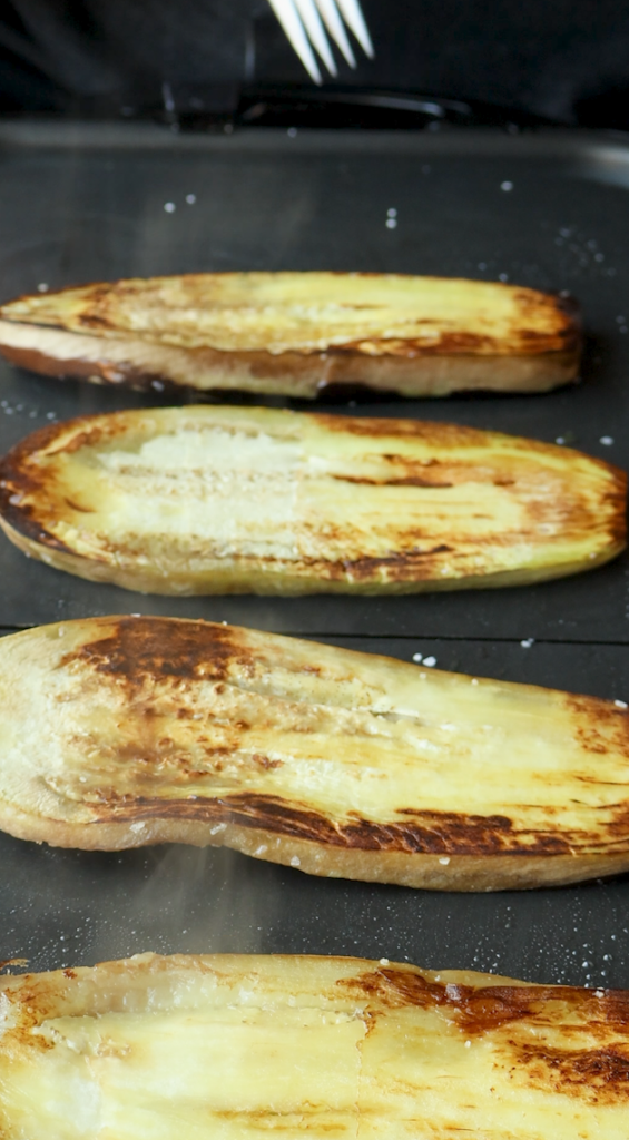 eggplant being seared